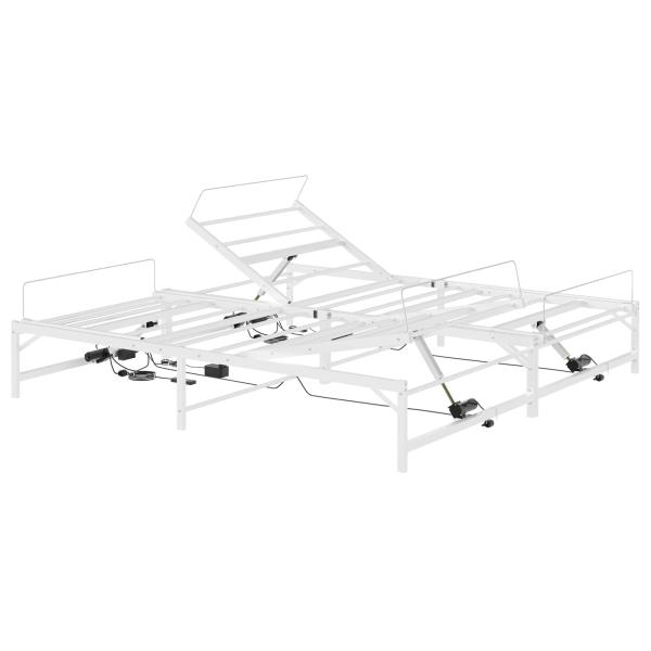 Elektrisch verstellbares Bettgestell Weiß 90 x 213 cm Stahl