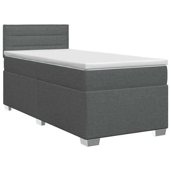 Boxspringbett mit Matratze Dunkelgrau 80 x 200 cm Stoff