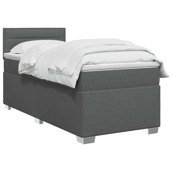 Boxspringbett mit Matratze Dunkelgrau 80 x 200 cm Stoff