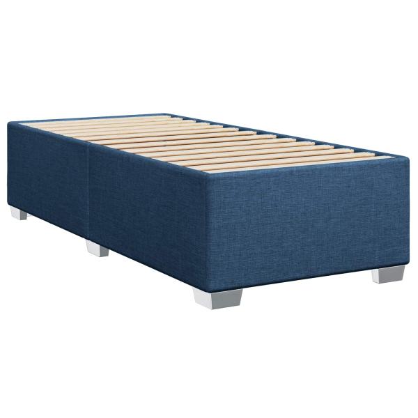 Boxspringbett mit Matratze mit Kopfteil Blau 90 x 200 cm Stoff
