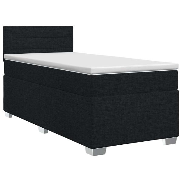 Boxspringbett mit Matratze Schwarz 100 x 200 cm Stoff