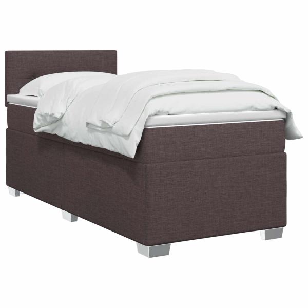 Boxspringbett mit Matratze Dunkelbraun 100 x 200 cm Stoff