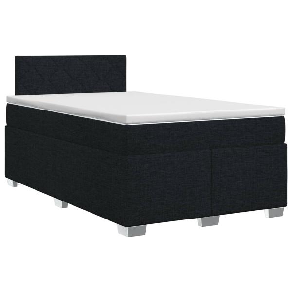 Boxspringbett mit Matratze Schwarz 120 x 190 cm Stoff