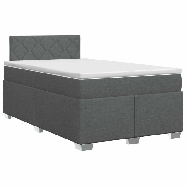 Boxspringbett mit Matratze Dunkelgrau 120 x 200 cm Stoff