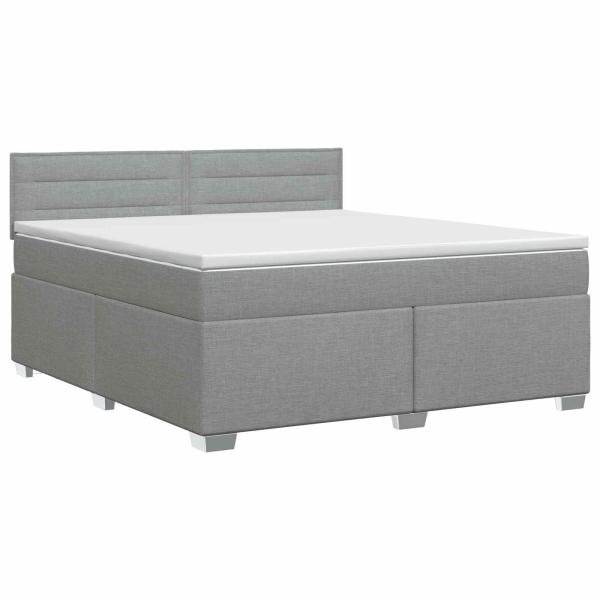 Boxspringbett mit Matratze Hellgrau 140 x 190 cm Stoff