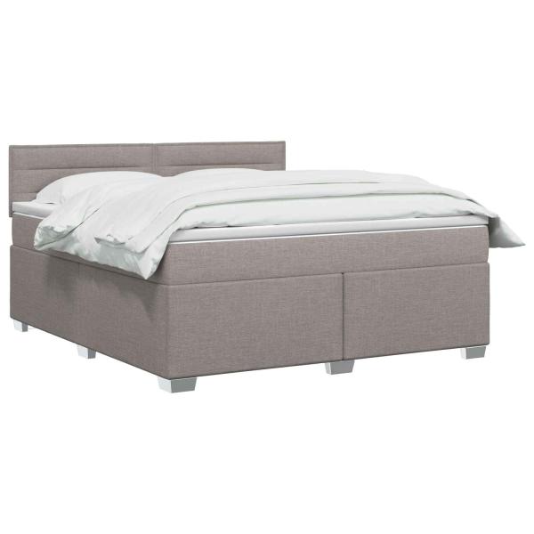 Boxspringbett mit Matratze Taupe 140 x 190 cm Stoff