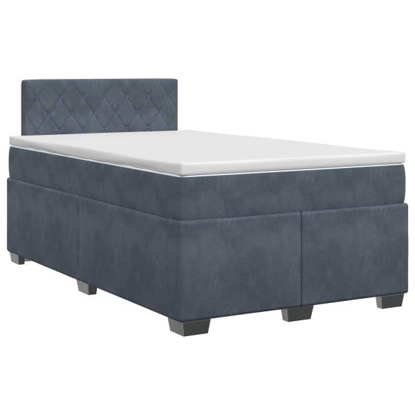 Boxspringbett mit Matratze Dunkelgrau 120 x 200 cm Samt