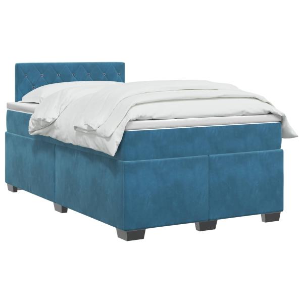 Boxspringbett mit Matratze Dunkelblau 120 x 200 cm Samt