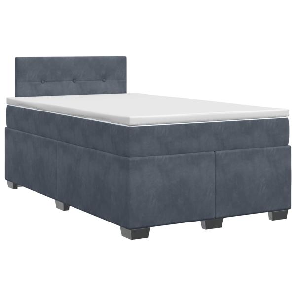 Boxspringbett mit Matratze Dunkelgrau 120 x 200 cm Samt