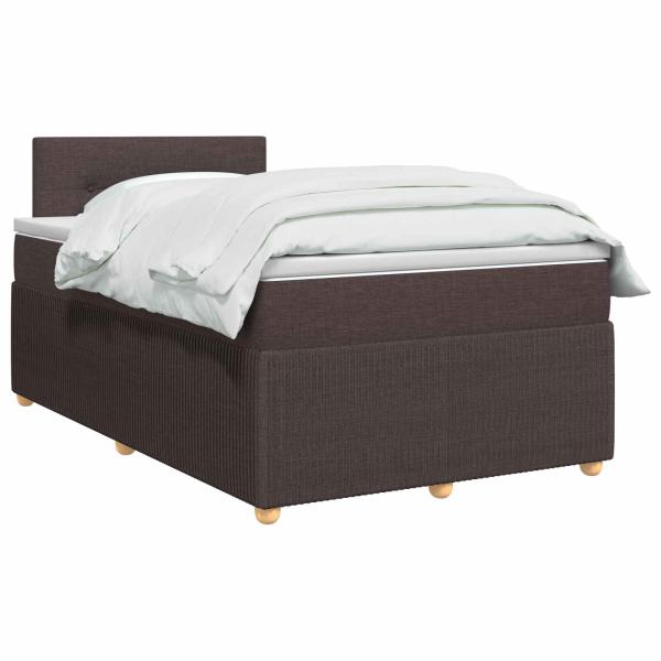 Boxspringbett mit Matratze Dunkelbraun 120 x 200 cm Stoff