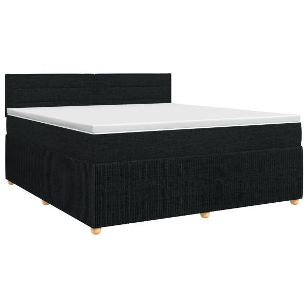 Boxspringbett mit Matratze Schwarz 140 x 190 cm Stoff