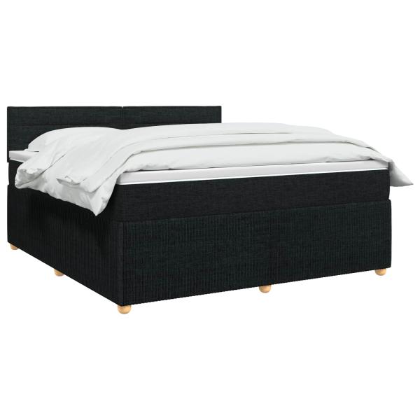 Boxspringbett mit Matratze Schwarz 140 x 190 cm Stoff