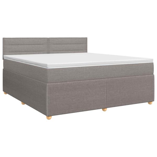 Boxspringbett mit Matratze Taupe 140 x 190 cm Stoff