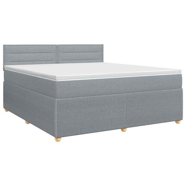 Boxspringbett mit Matratze Hellgrau 140 x 200 cm Stoff