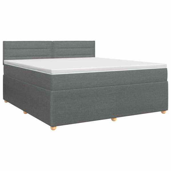 Boxspringbett mit Matratze Dunkelgrau 140 x 200 cm Stoff