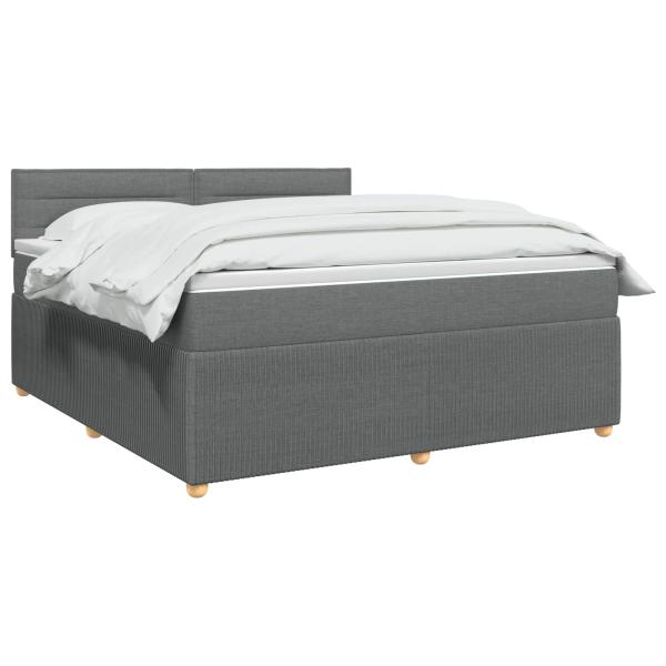 Boxspringbett mit Matratze Dunkelgrau 140 x 200 cm Stoff