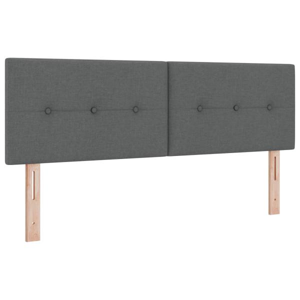 Boxspringbett mit Matratze Dunkelgrau 140 x 200 cm Stoff