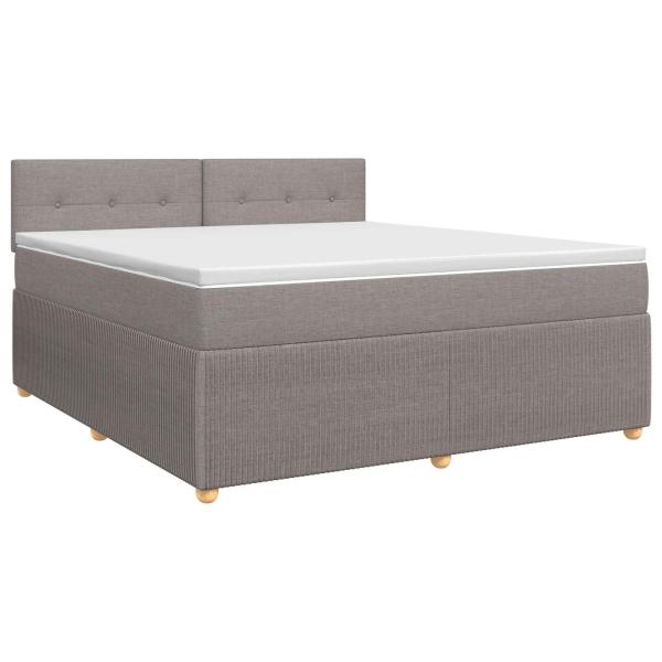 Boxspringbett mit Matratze Taupe 160 x 200 cm Stoff