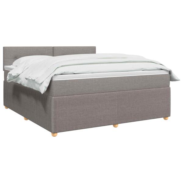 Boxspringbett mit Matratze Taupe 180 x 200 cm Stoff