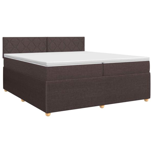 Boxspringbett mit Matratze Dunkelbraun 200 x 200 cm Stoff