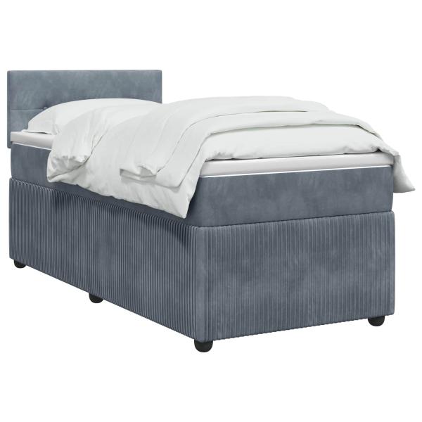 Boxspringbett mit Matratze Dunkelgrau 80 x 200 cm Samt