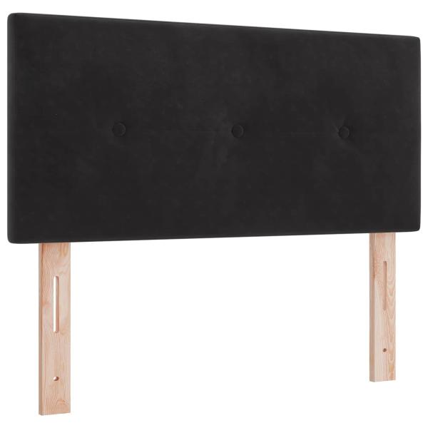Boxspringbett mit Matratze Schwarz 80 x 200 cm Samt