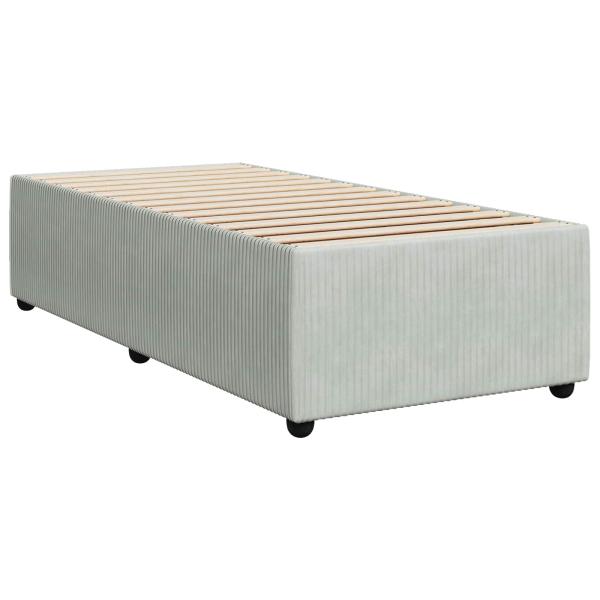 Boxspringbett mit Matratze Hellgrau 80 x 200 cm Samt