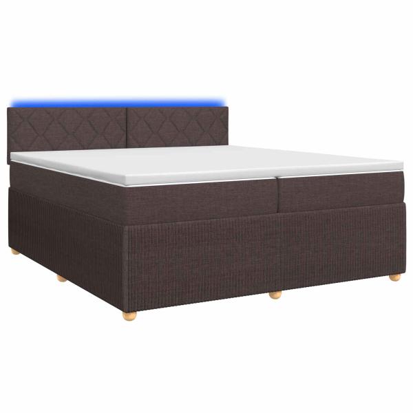 Boxspringbett mit Matratze Dunkelbraun 200 x 200 cm Stoff