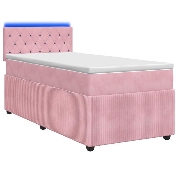 Boxspringbett mit Matratze mit Kopfteil Rosa 80 x 200 cm Samt