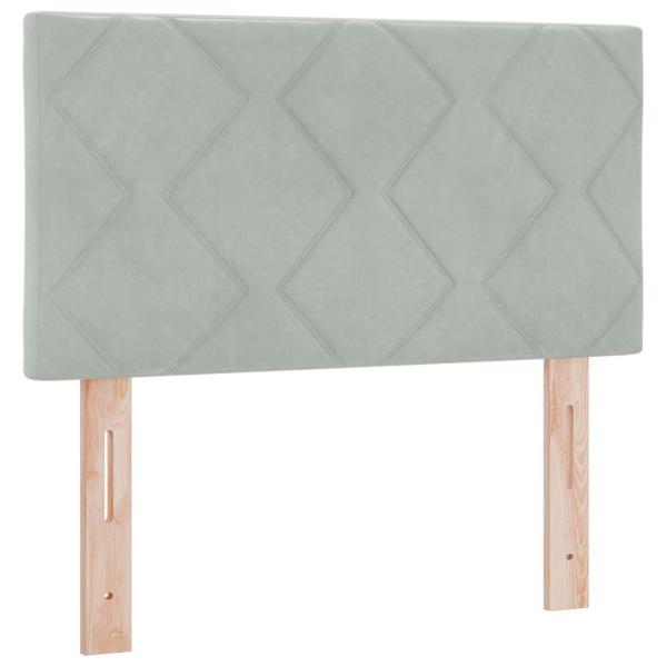 Boxspringbett mit Matratze Hellgrau 80 x 200 cm Samt