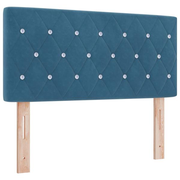 Boxspringbett mit Matratze mit Kopfteil Blau 90 x 200 cm Samt