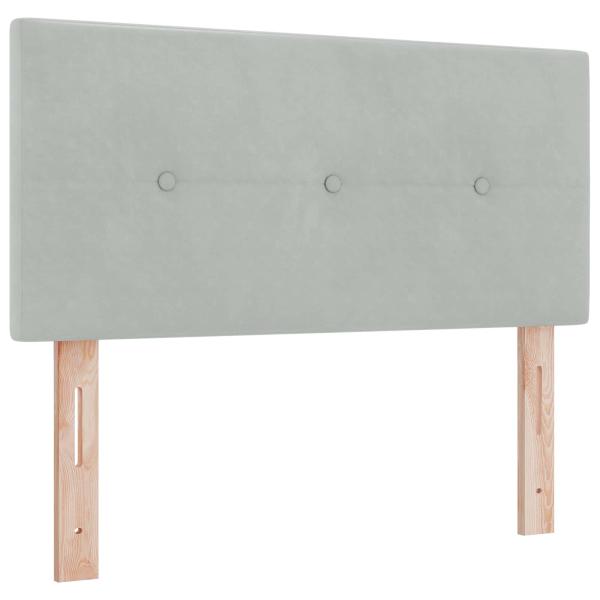 Boxspringbett mit Matratze Hellgrau 100 x 200 cm Samt