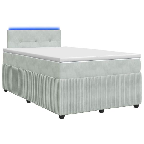 Boxspringbett mit Matratze Hellgrau 120 x 200 cm Samt