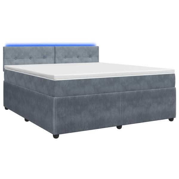 Boxspringbett mit Matratze Dunkelgrau 140 x 190 cm Samt