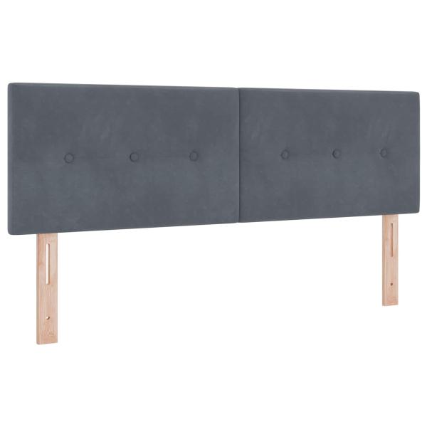 Boxspringbett mit Matratze Dunkelgrau 140 x 190 cm Samt