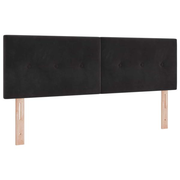 Boxspringbett mit Matratze Schwarz 140 x 190 cm Samt