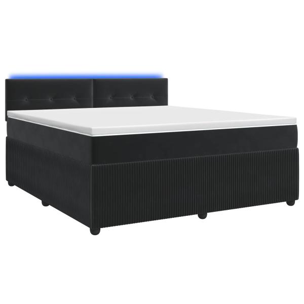 Boxspringbett mit Matratze Schwarz 140 x 200 cm Samt