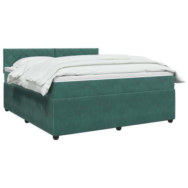 Boxspringbett mit Matratze Dunkelgrün 140 x 200 cm Samt