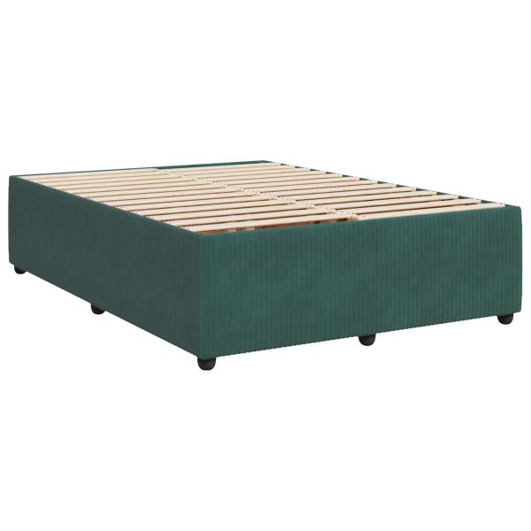 Boxspringbett mit Matratze Dunkelgrün 140 x 200 cm Samt