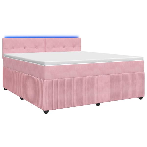 Boxspringbett mit Matratze mit Kopfteil Rosa 160 x 200 cm Samt
