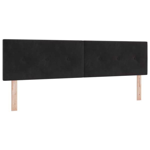 Boxspringbett mit Matratze Schwarz 180 x 200 cm Samt
