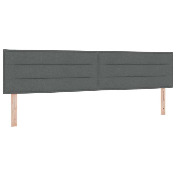 Ottoman Bett mit Matratze Dunkelgrau 200 x 200 cm Stoff