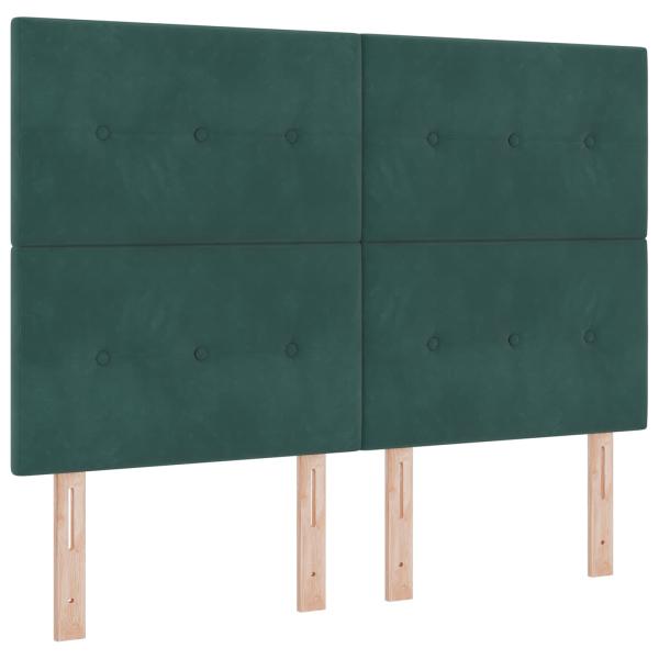 Ottoman Bett mit Matratze Dunkelgrün 140 x 190 cm Samt