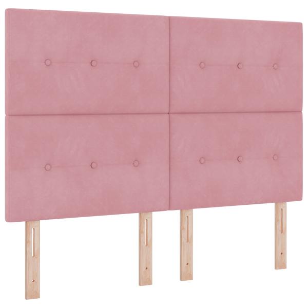 Ottoman Bett mit Matratze mit Kopfteil Rosa 140 x 200 cm Samt