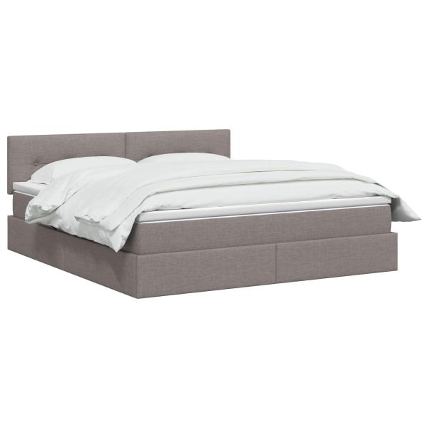 Aufbewahrungsbett mit Matratze Taupe 140 x 200 cm Samt