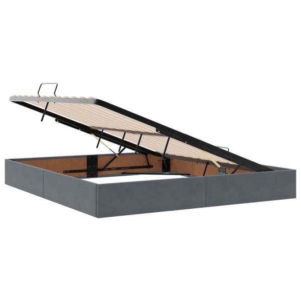 Aufbewahrungsbett mit Kopfteil Dunkelgrau 180 x 200 cm Samt