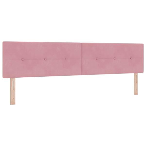 Aufbewahrungsbett mit Kopfteil Rosa 200 x 200 cm Samt