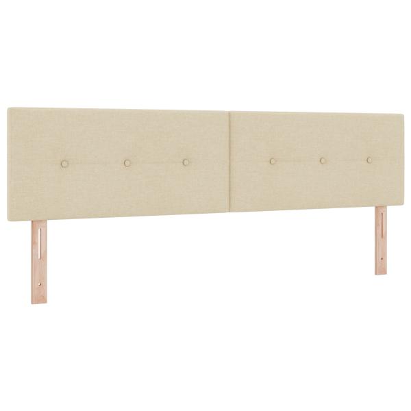 Aufbewahrungsbett mit Kopfteil 2 Stk. Creme Kunstleder