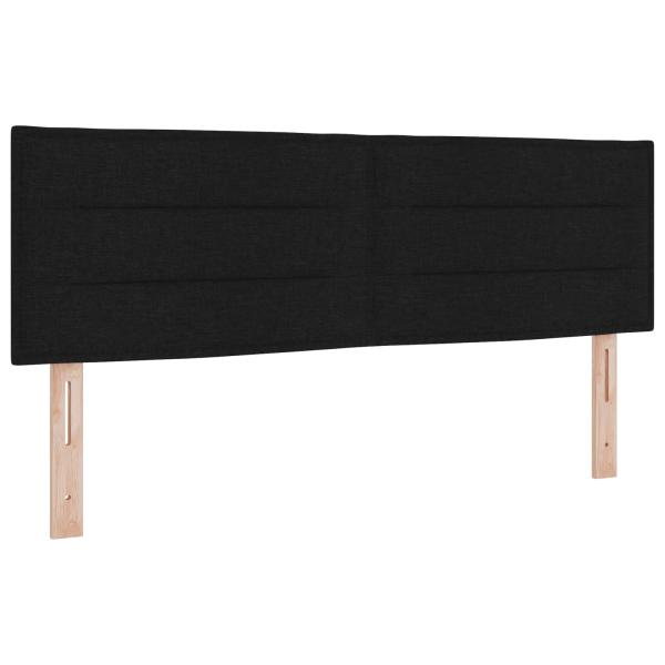 LED-Speicherbett mit Matratze Schwarz 140 x 200 cm Stoff
