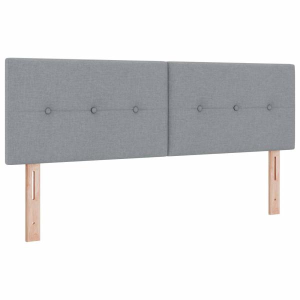 LED-Speicherbett mit Matratze Hellgrau 160 x 200 cm Stoff